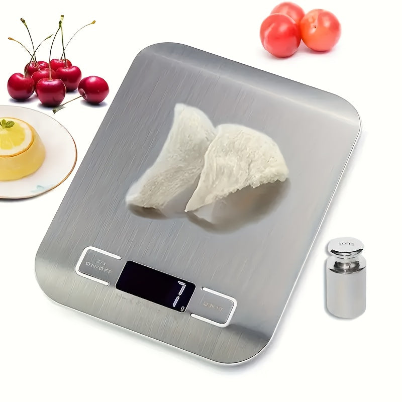 Digital Kitchen Scale Stainless Steel Food Weighing Tool with LCD Display