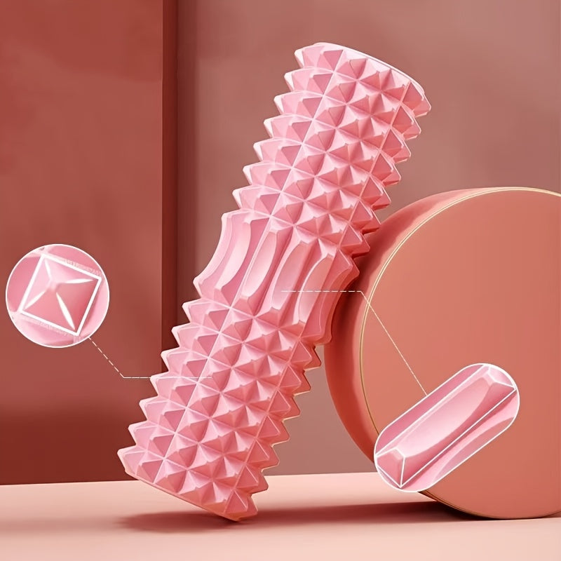 Mini Foam Roller with EVA Massage Bumps for Deep Tissue Relief Pink Purple Blue