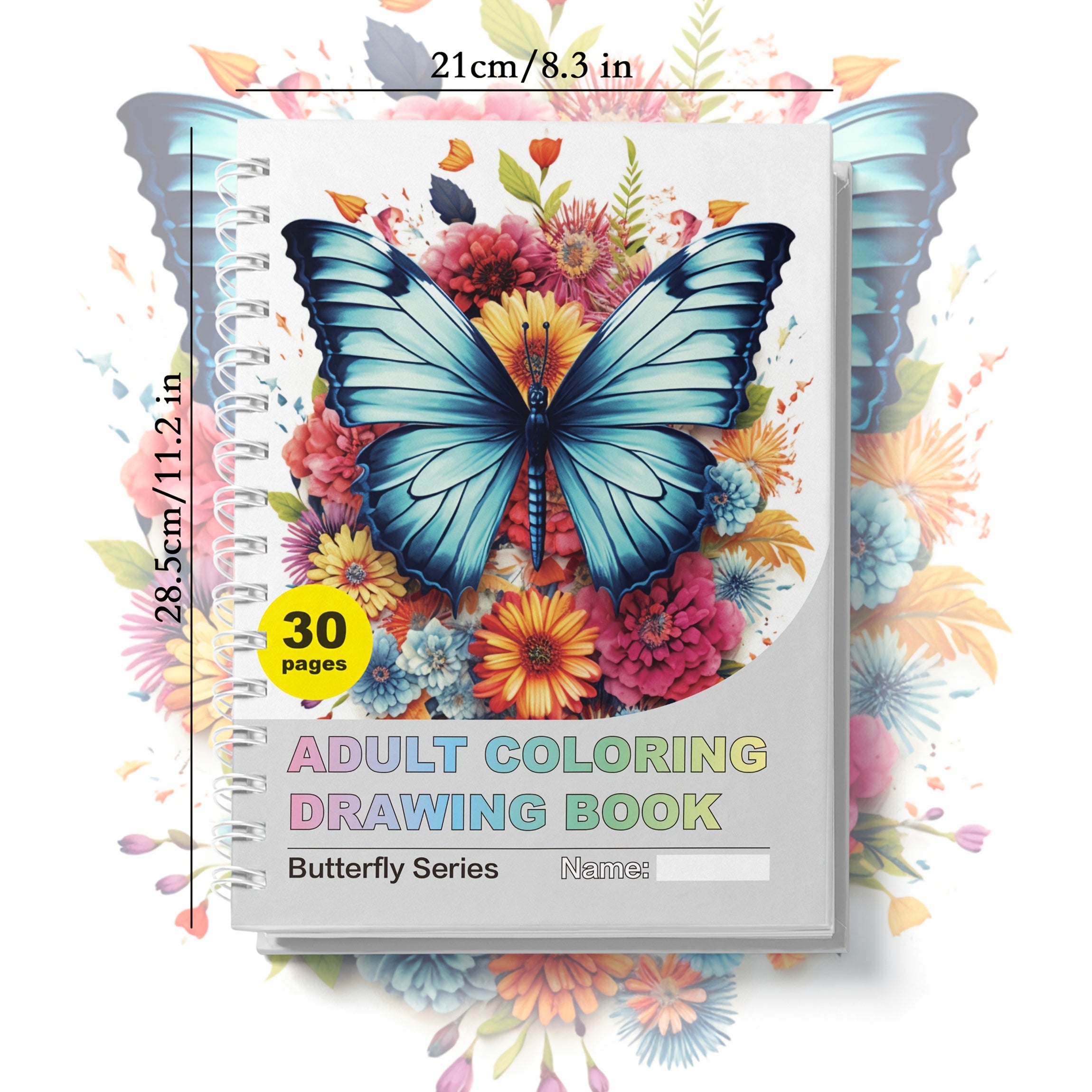 Adult Coloring Book Butterfly Garden Relaxation and De-Stress Art Therapy