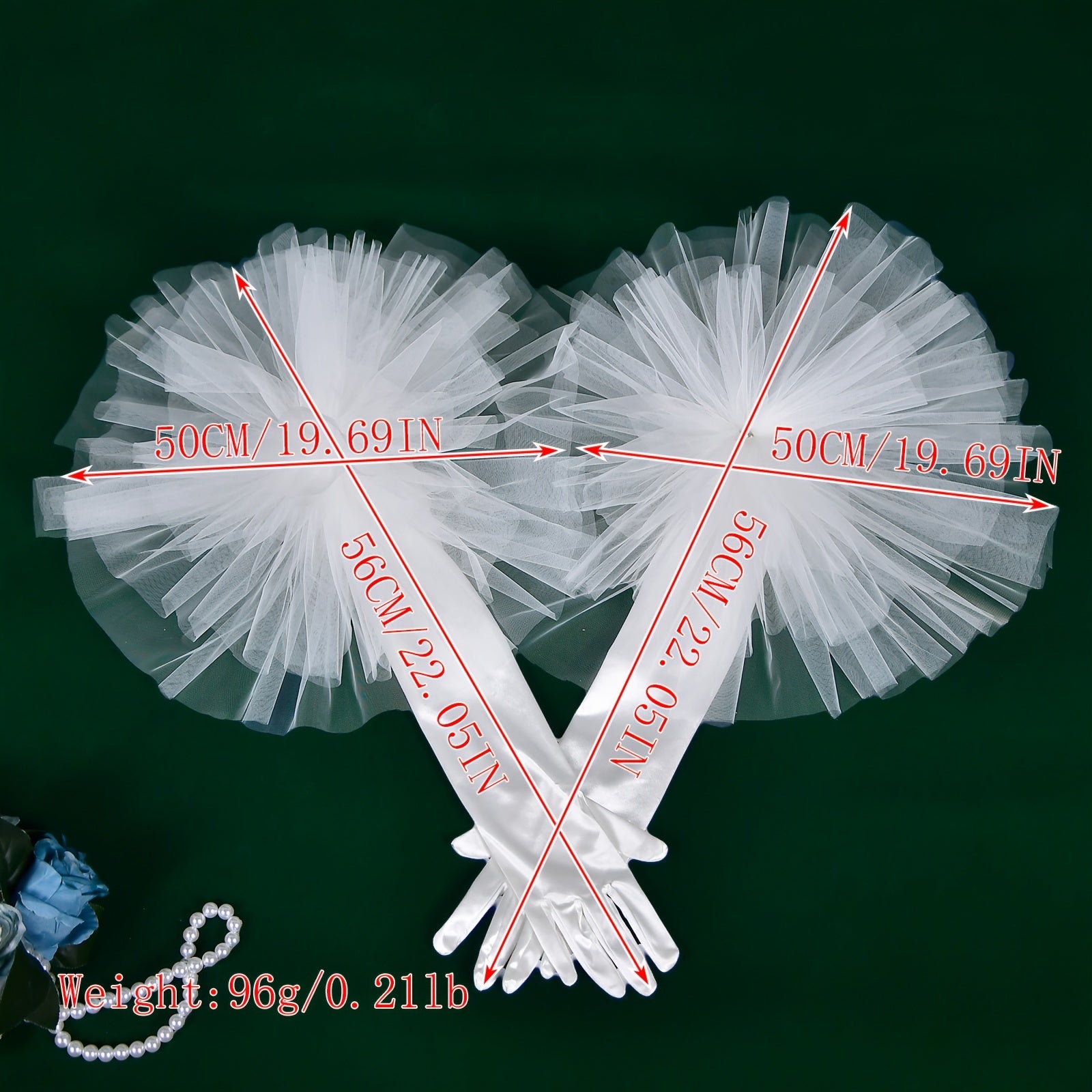 Bridal Gloves Mesh Flower Details Wedding Accessory Polyester Hand Wash