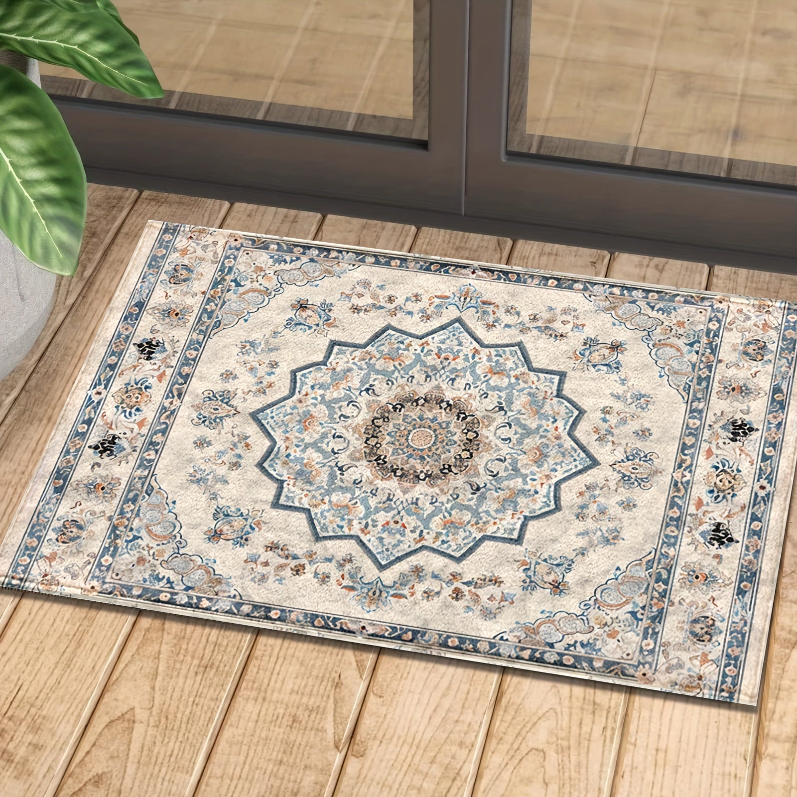 Alfombra de microfibra bohemia antideslizante para cocina, baño y ducha, secado rápido