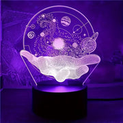 Lámpara nocturna 3D con diseño de universo cósmico, control táctil, cambio de color, alimentada por USB para ambiente en el dormitorio y regalo