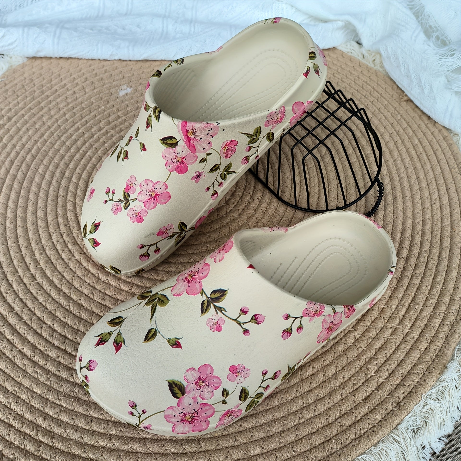 Women’s EVA Slide Sandals with Floral Butterfly Design Non-Slip Breathable Summer