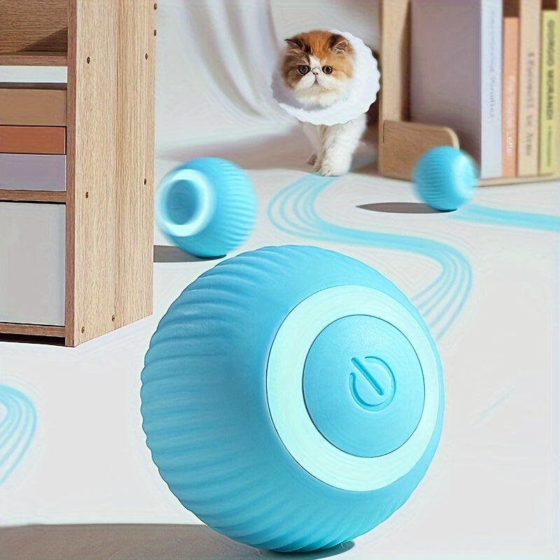 Electric Cat Toy Self-Moving Ball for Kittens and Cats Silicone USB Rechargeable