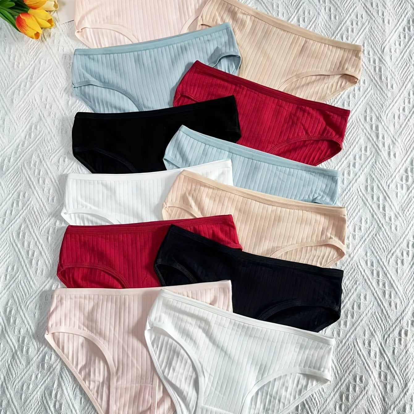 Women’s Cotton Seamless Briefs 12-Pack Comfortable Breathable Stretchy Solid