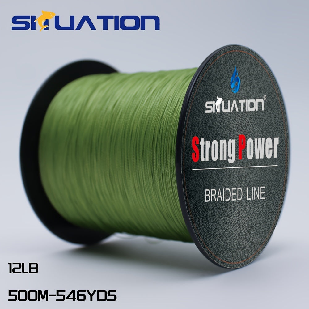 Ultra-Durable 499.87m PE Braided Fishing Line 4-Strand Anti-Abrasion Long Cast