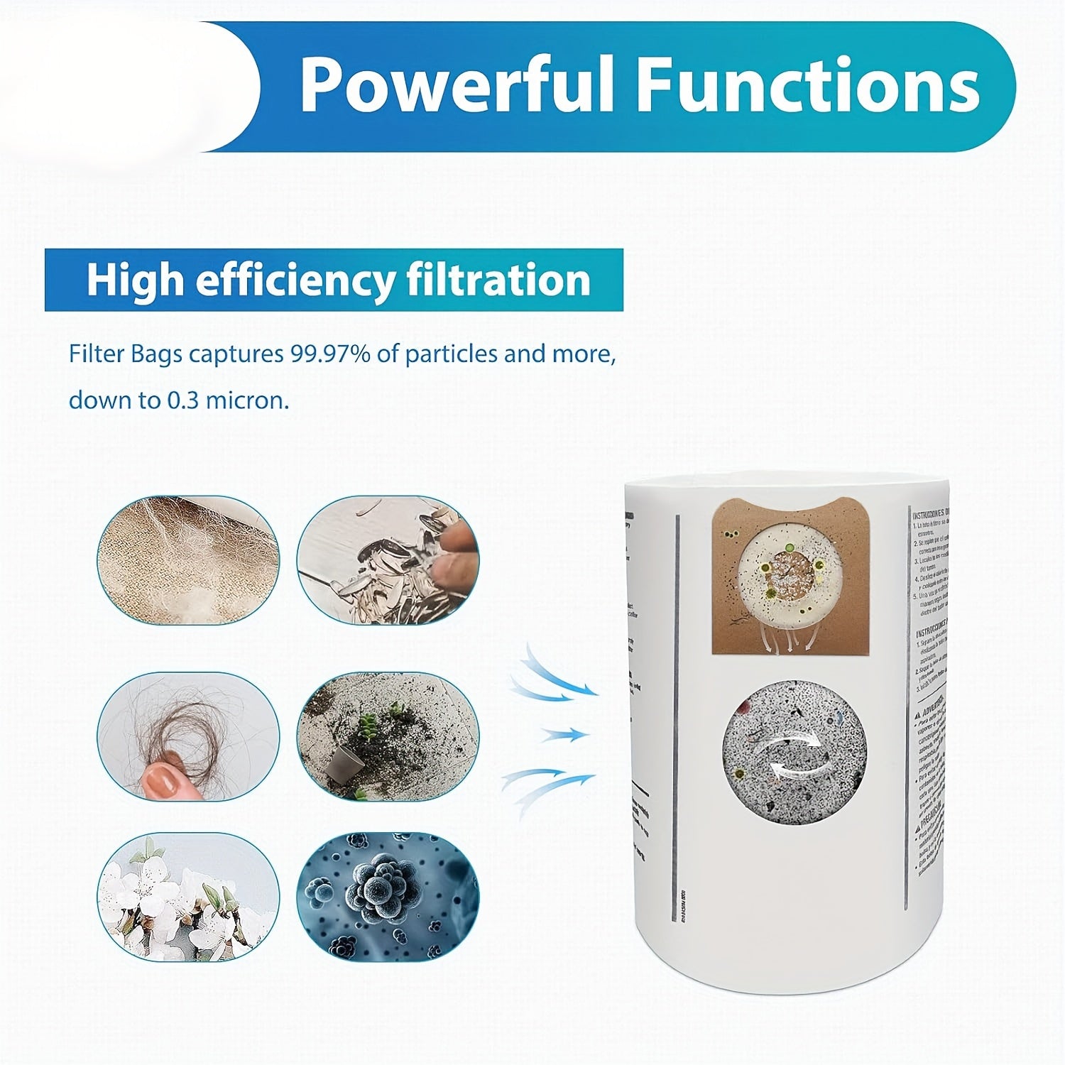 12 Replacement Vacuum Dust Bags for Shop Vac 45-60L, High Efficiency