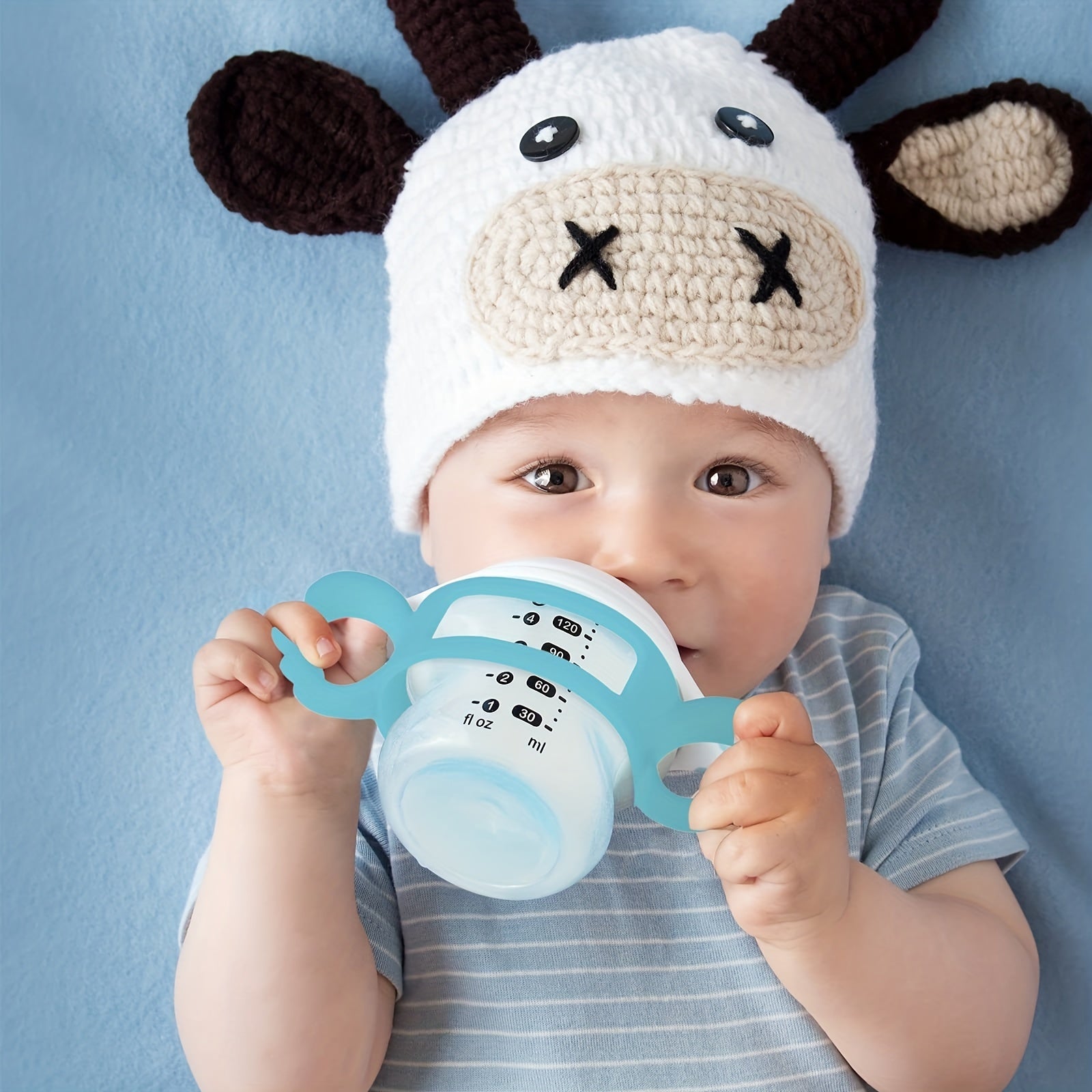 Baby Bottle Handles for Infants 0-3 Years BPA-Free Blue Lightweight