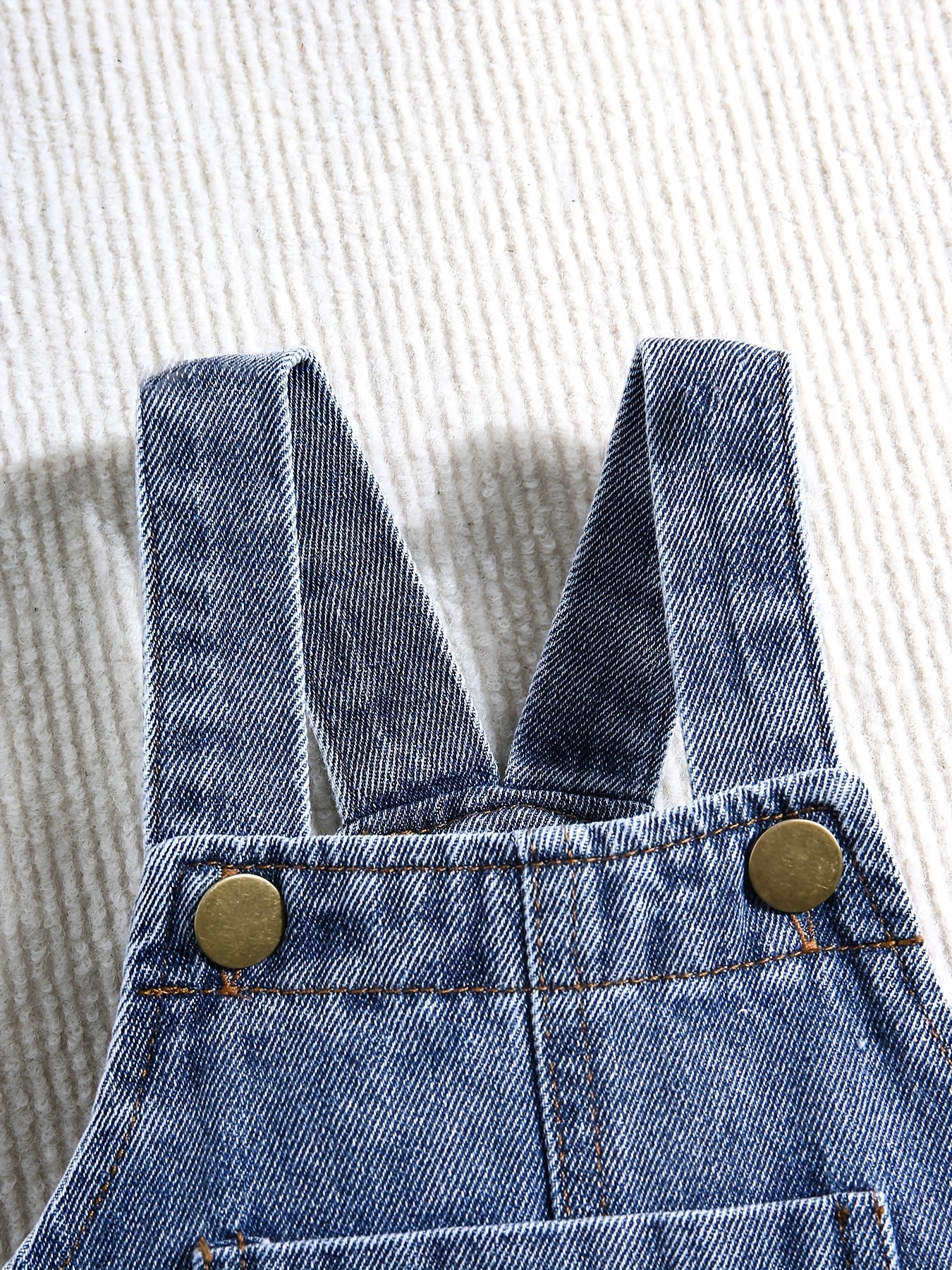 Boys Denim Overalls Set with Bear Design Casual Spring Fall Machine Washable Kids 0-3 Years