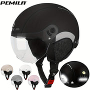 Adult Cycling Helmet with Goggles and Ear Protection, Reflective Strips, Adjustable Fit 57-63cm