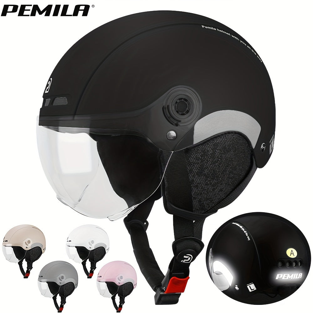 Adult Cycling Helmet with Goggles and Ear Protection, Reflective Strips, Adjustable Fit 57-63cm