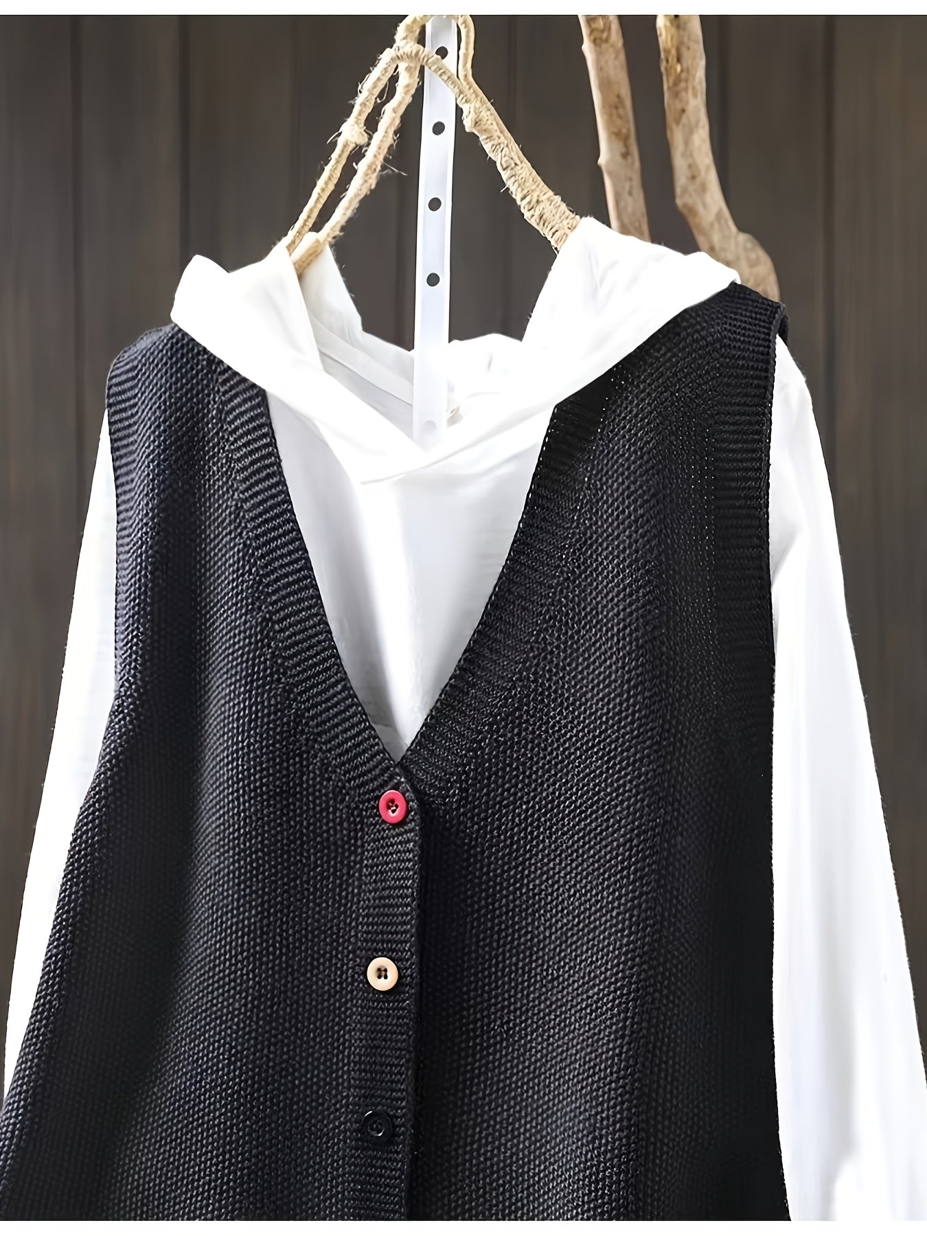 Plus Size Women's V-Neck Sleeveless Cardigan Open Front Lightweight Layering Bottoms