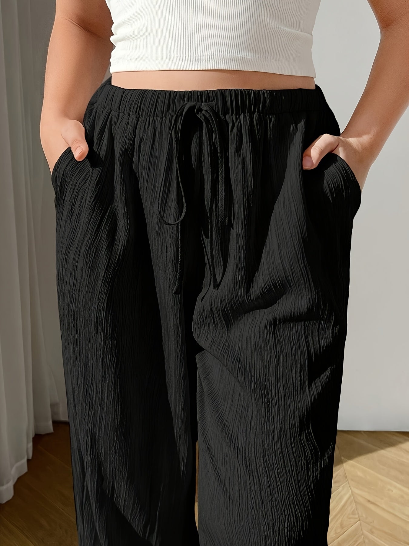 Women's Wide Leg Pants Solid Color Summer Casual Non-Stretch Comfort