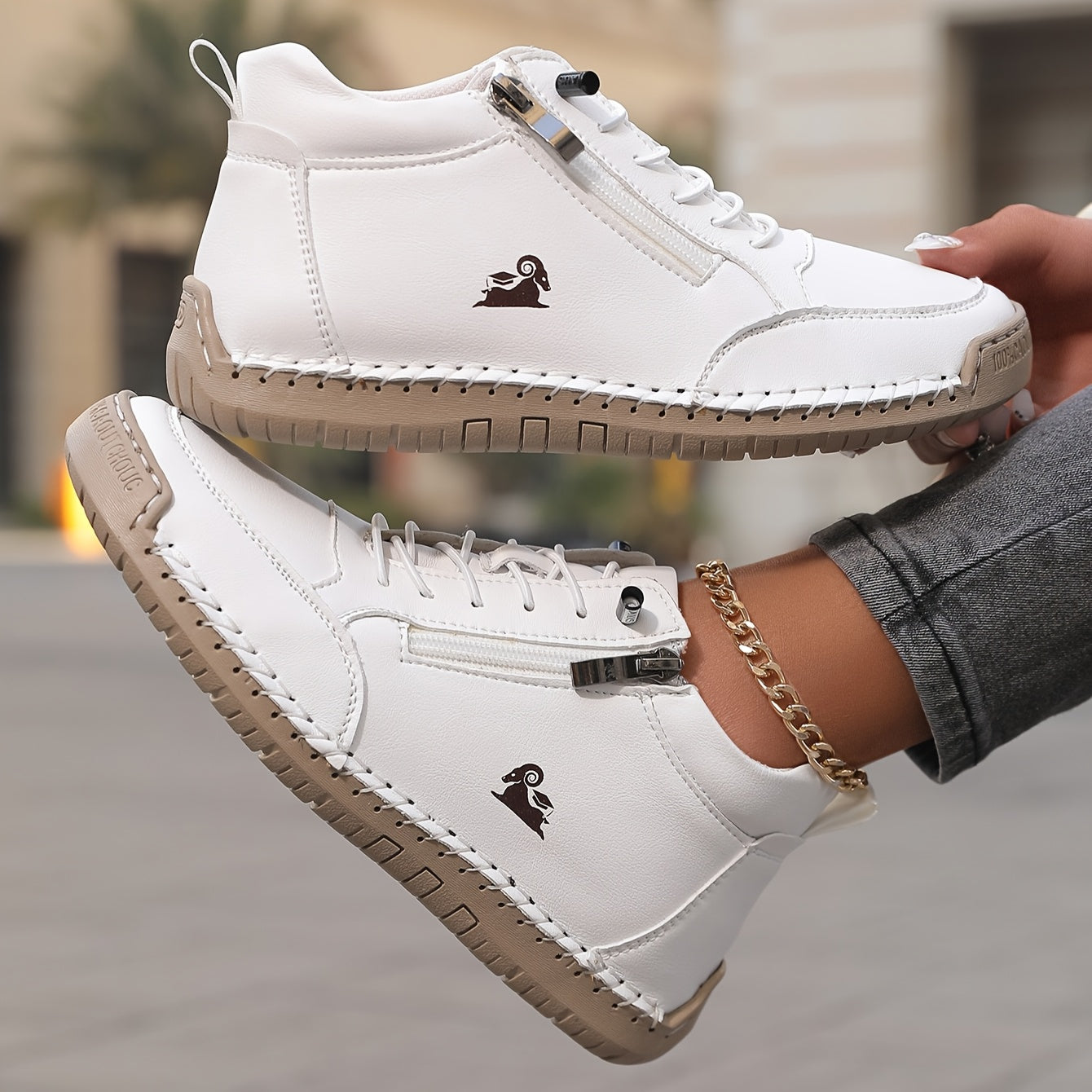 Women's Retro Zip-Up Sneaker Boots in 7 Colors Casual Comfortable