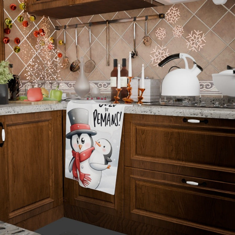 Christmas Towel 18x66cm Snowflakes and Tree Design Festive Decor Gift