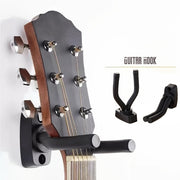 Adjustable Black Foam Steel Guitar Wall Hooks for Display of Instruments of All Sizes