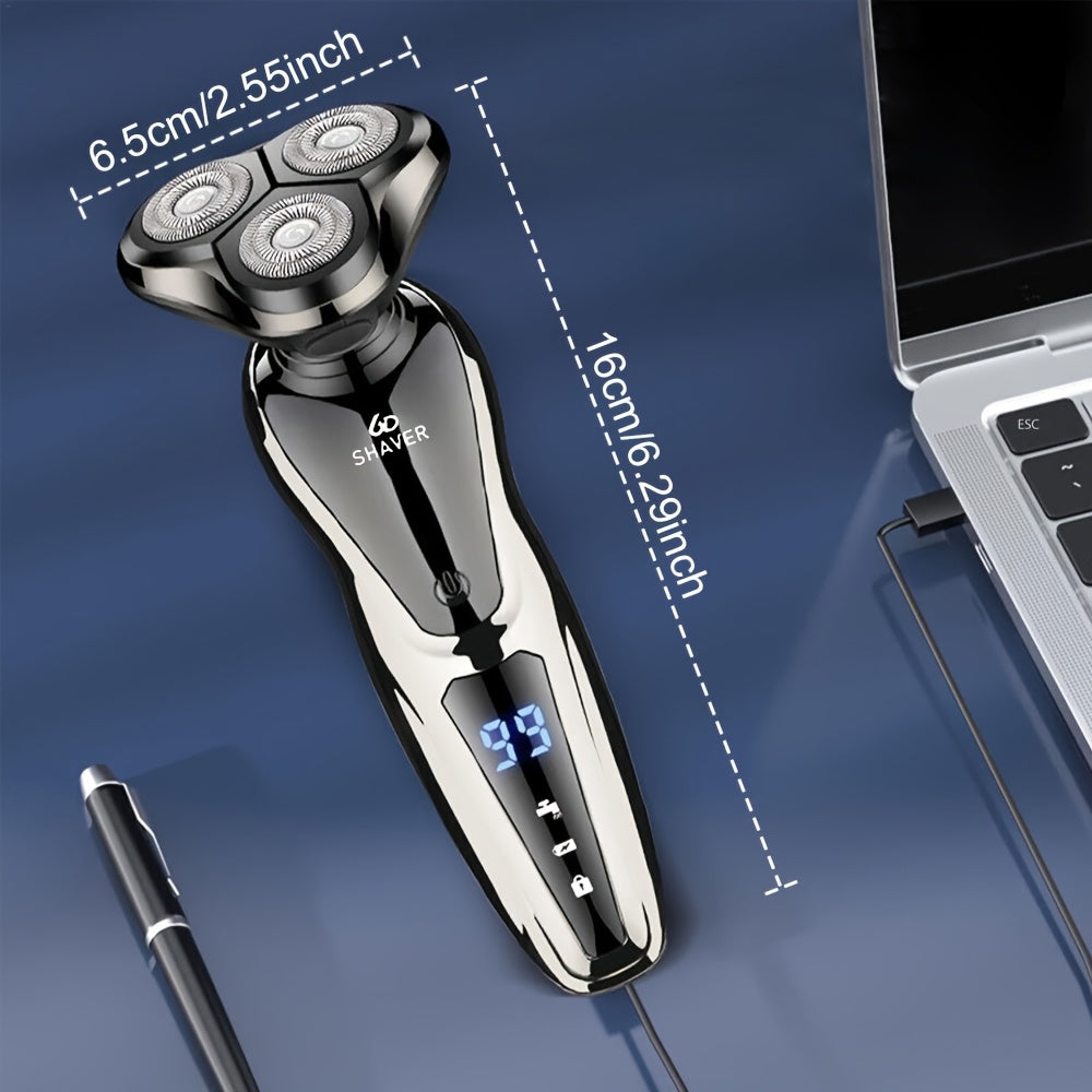 3-in-1 Rechargeable Electric Razor for Men Nose Hair Sideburns Trimmer Waterproof Gift