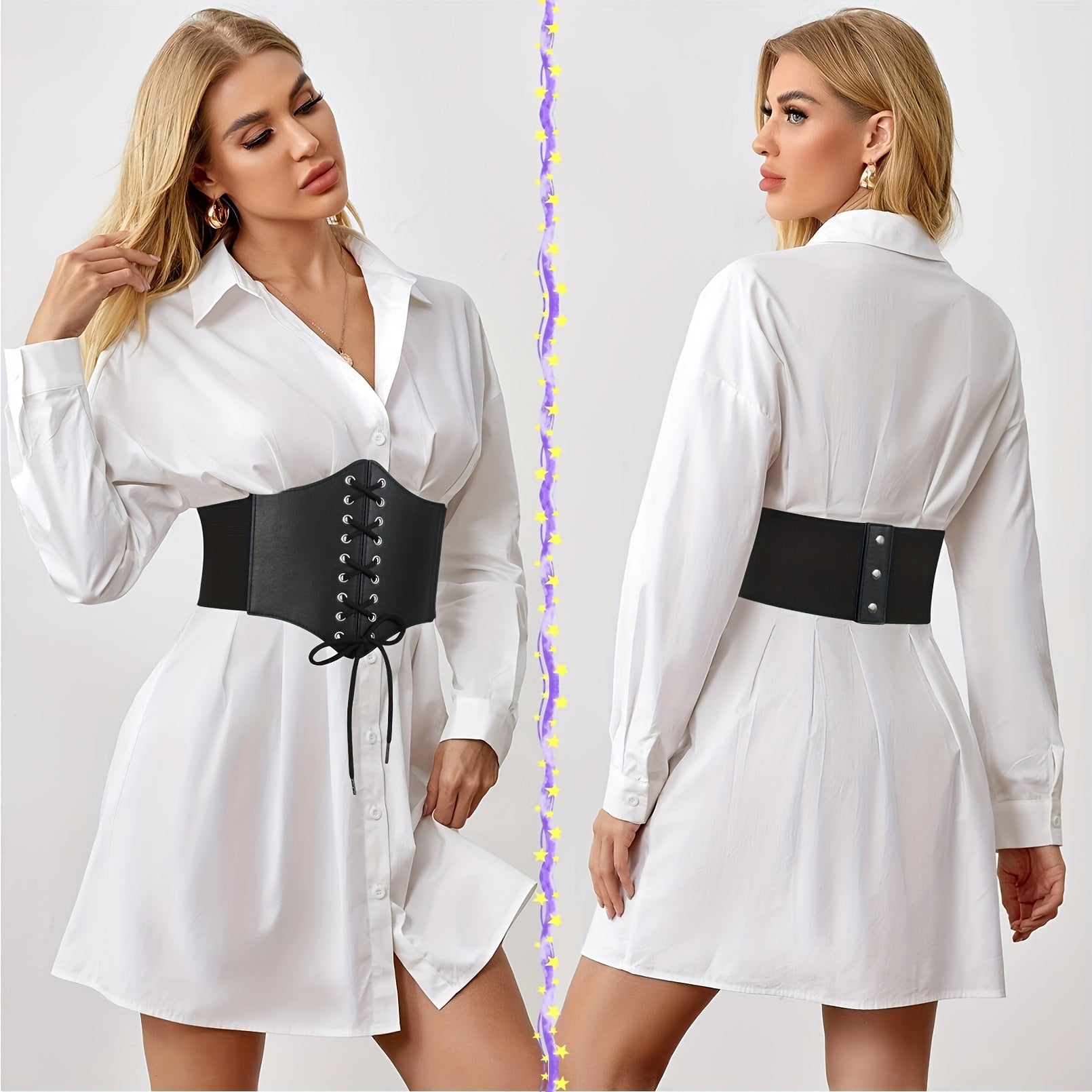 Набор из 1/2/3 корсетных ремней на шнуровке для женщин, эластичный широкий пояс, винтажный бант