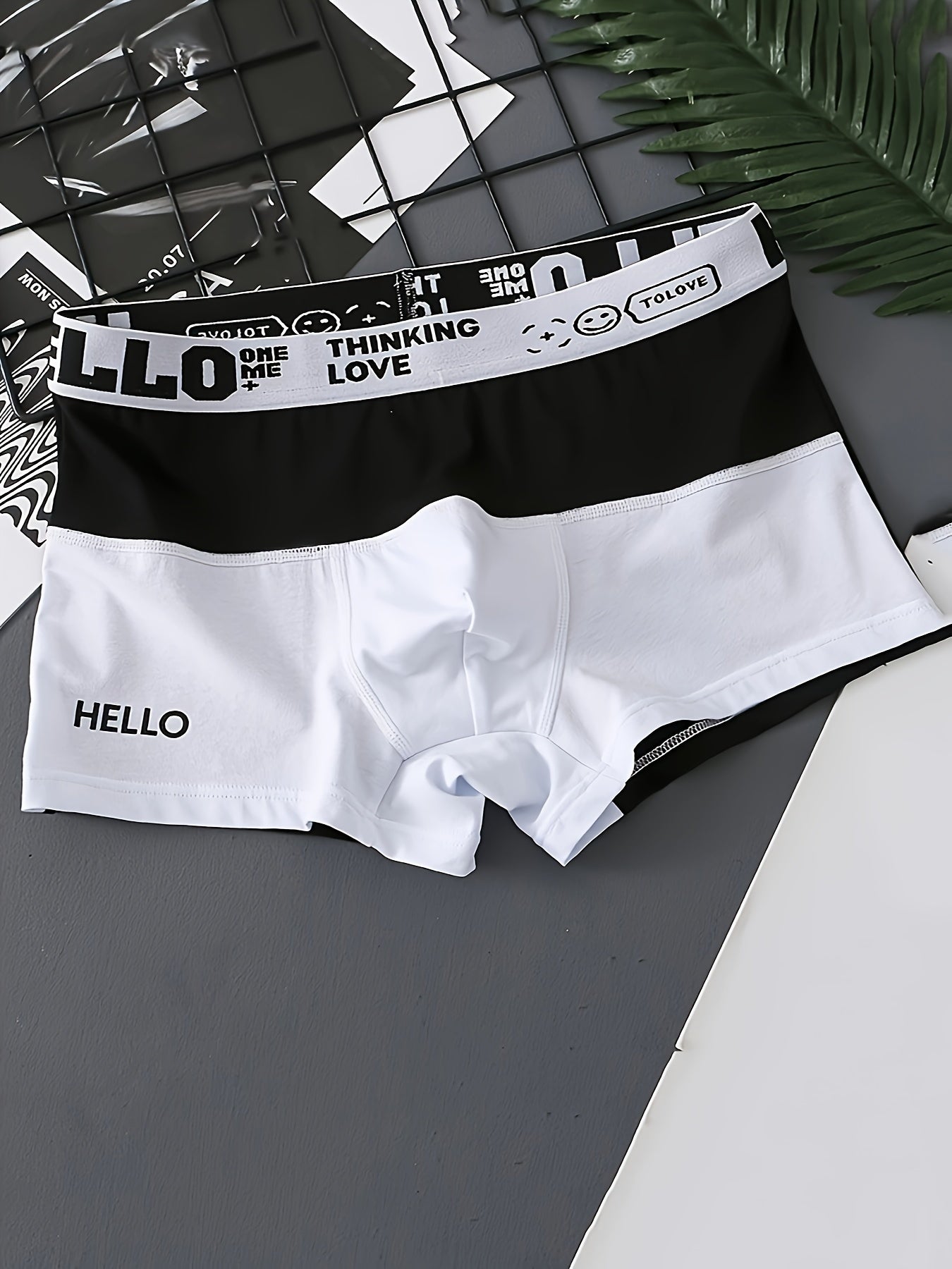 Men's Cotton Blend Boxer Briefs Set of 3 Color Block Breathable Casual Underwear