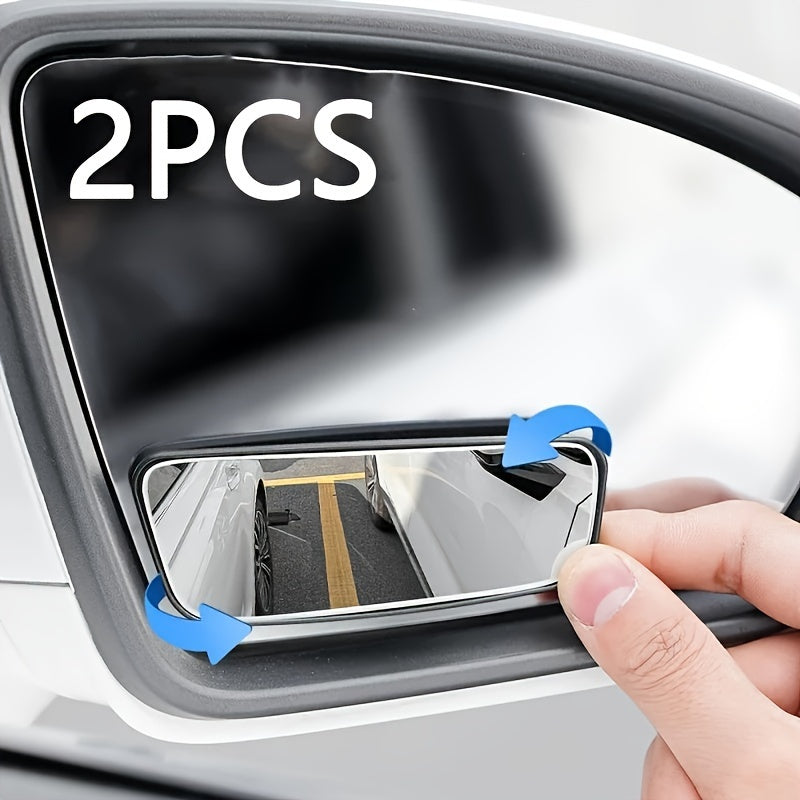 2PCS Car Oval Blind Spot Mirrors Universal Flat Wide Angle Rear View