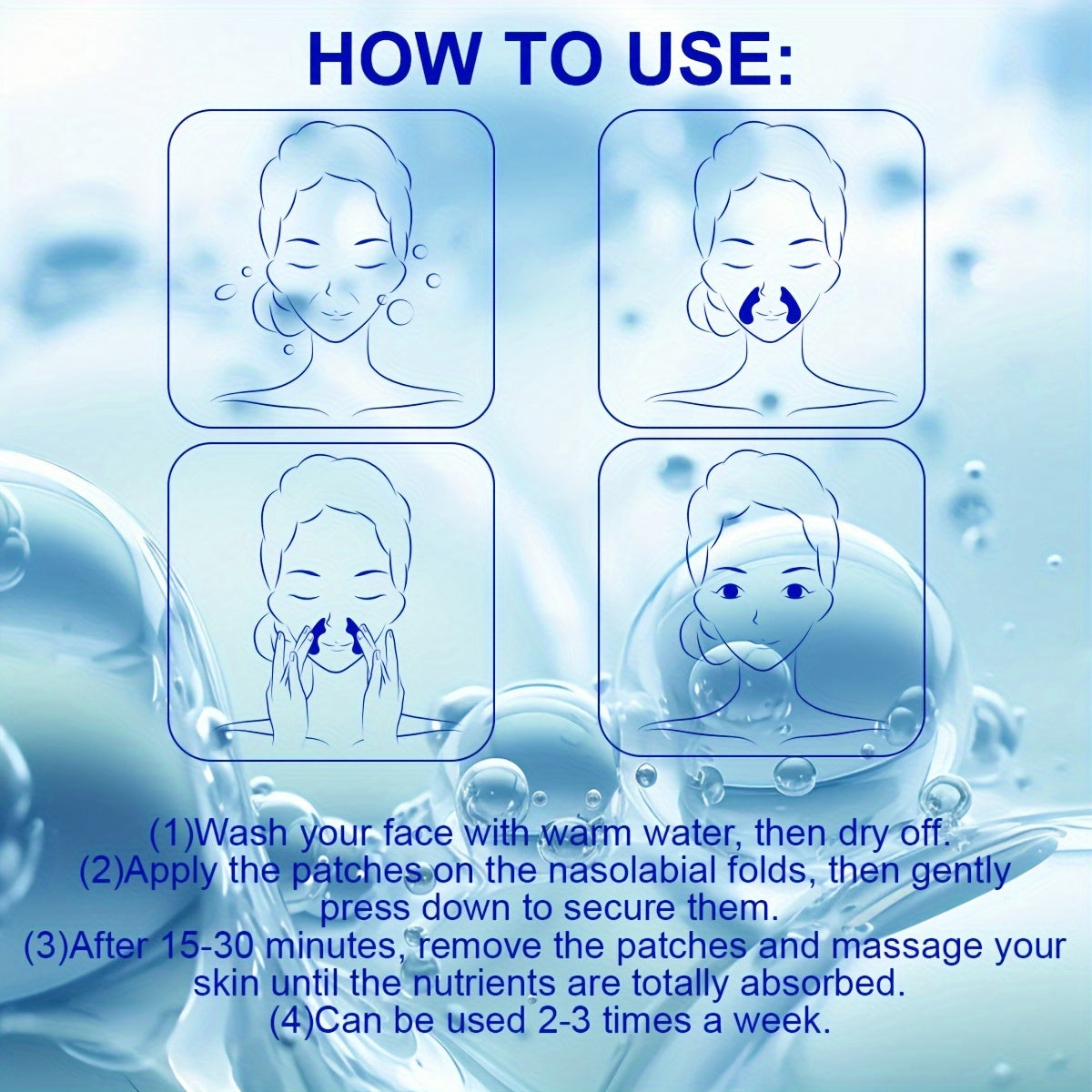 Women Hyaluronic Acid Wrinkle Patches Lifting Firming Mask Sheets