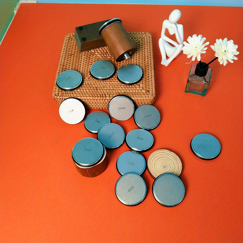 Stainless steel maydalash disklar, silliqlash asboblari, ko'p qirrali olmos aksessuarlar va rulmanli anti-slipping pad bilan toshli olmosni tahrirlash to'plami.