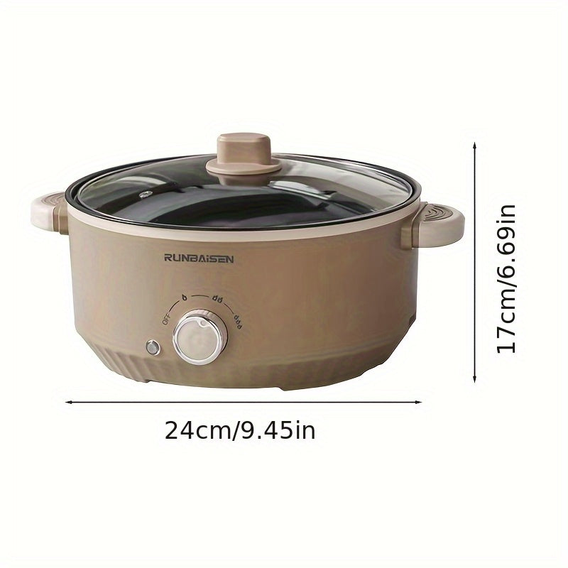 Olla eléctrica multifunción para cocinar en dormitorios, utensilios antiadherentes, múltiples métodos