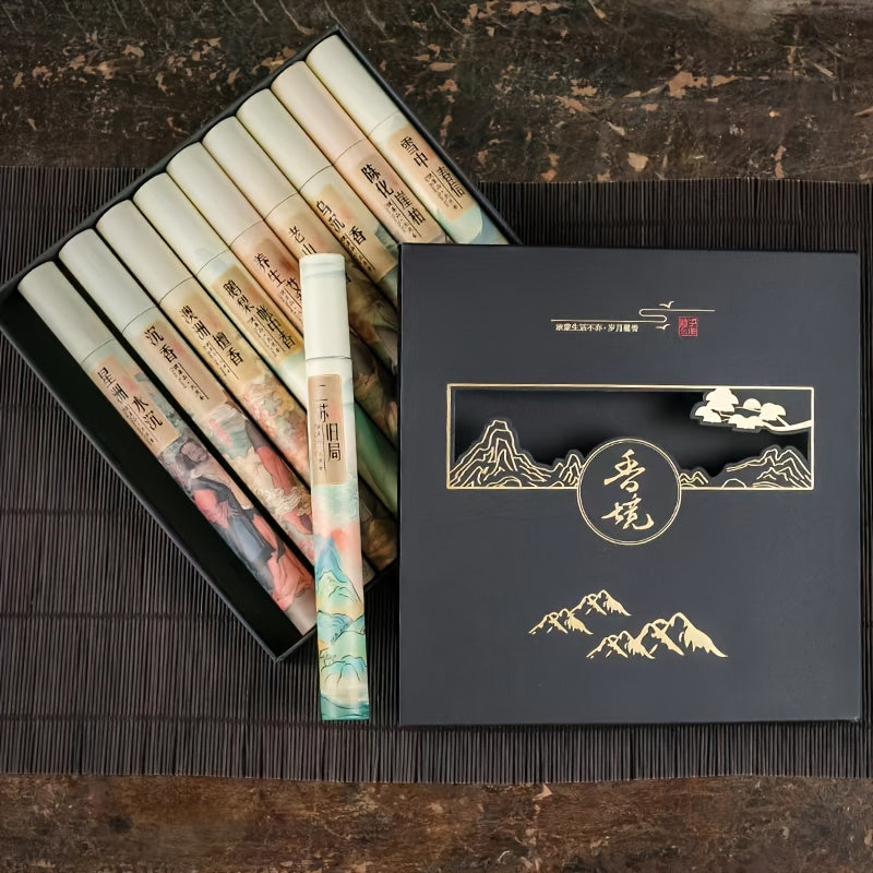 400 tayoqchali tutunli to'plam, meditatsiya, yoga va uy bezatish uchun an'anaviy hidlar bilan. Tuxumsiz ishlab chiqarilgan yog'ochdan tayyorlangan. Sandal va Agarwood kabi turli xil hidlarni o'z ichiga oladi. Rojdestvo va Halloween uchun mukammal.