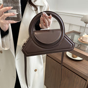 Solid Color PU Sling Bag with Magnetic Closure for Work and Occasions in Black Rose Red Khaki Coffee Dark Brown