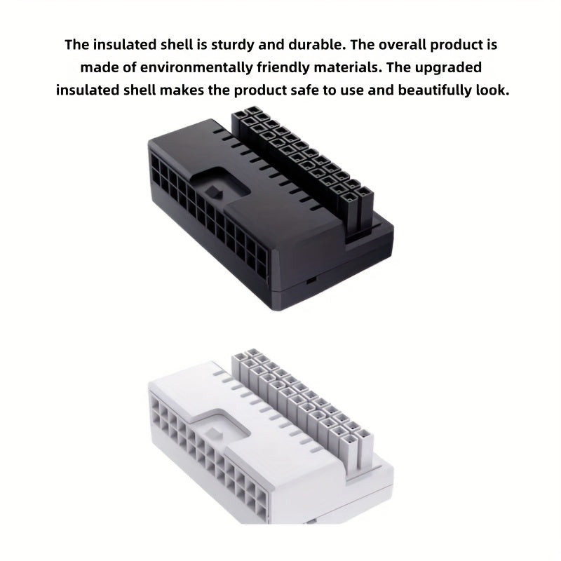 24-Pin ATX Power Supply Adapter 90-Degree Converter for PC Builds
