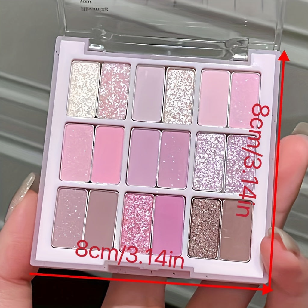 палитра теней для глаз для женщин с розовым шиммером и матовыми оттенками