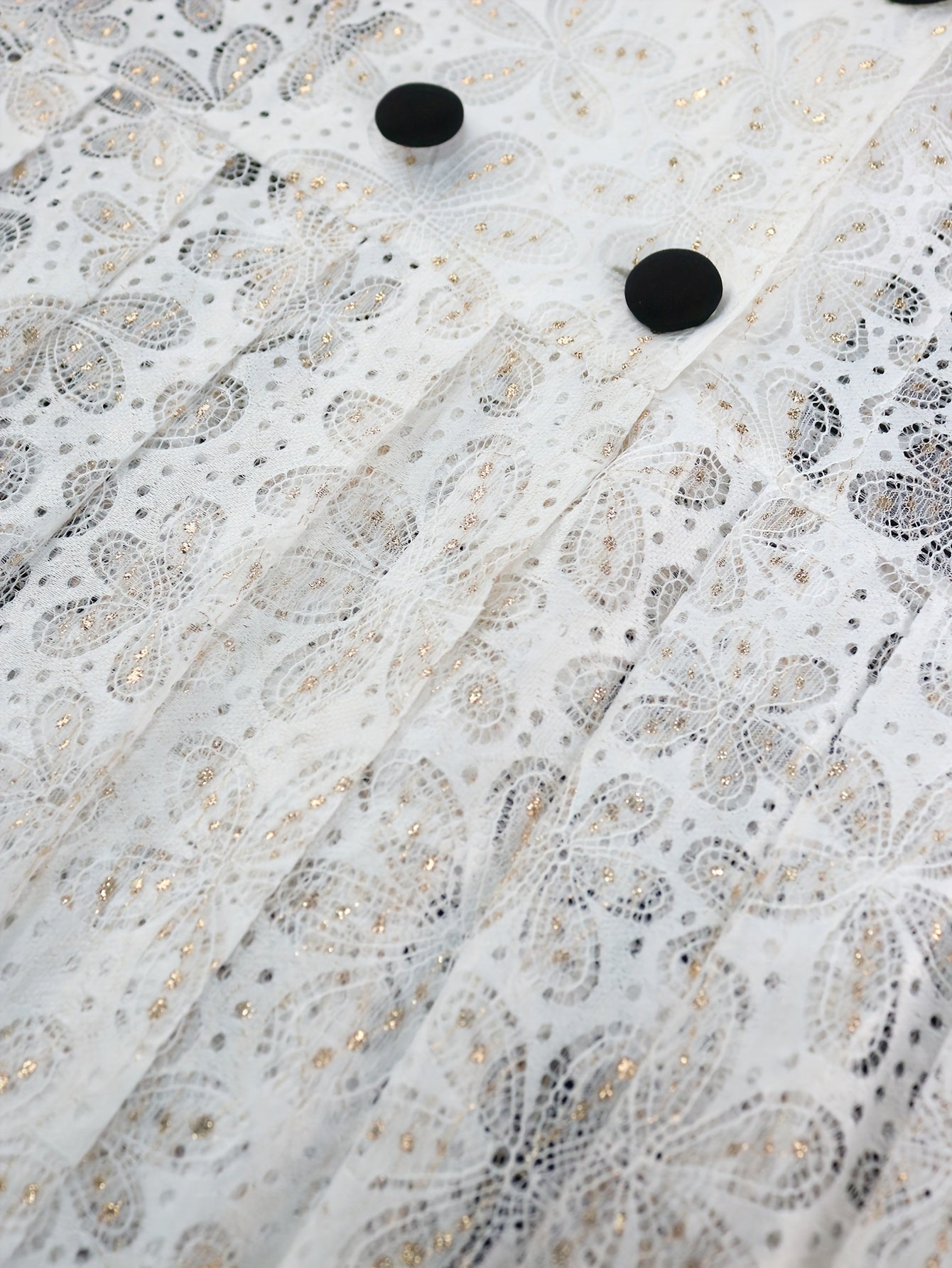 Women's Lace A-Line Dress with Short Sleeves Floral Pattern Semi-Sheer Wedding Guest Attire