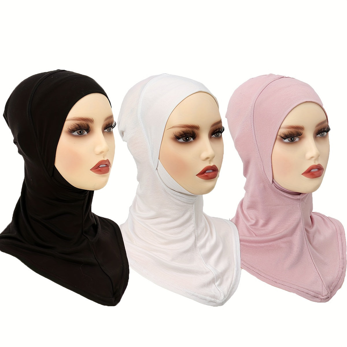 3-to'plamli to'liq rangli polyester hijab shalvlar nafas oladigan, quyoshdan himoyalovchi, cho'zilmaydigan