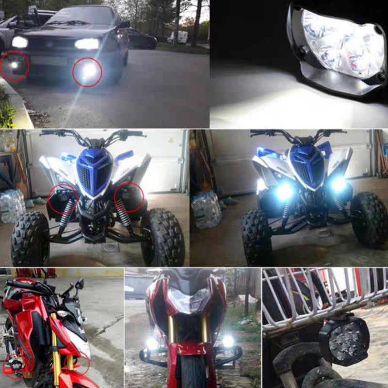 2PCS White 6LED Motorcycle Light Bar with Switch for Cars and Trucks
