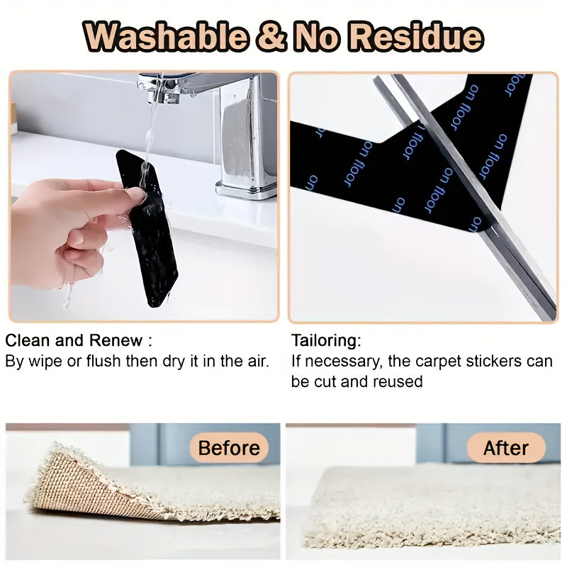 Anti-Curl Carpet Tape for Slip Prevention Removable Reusable Floor Protector