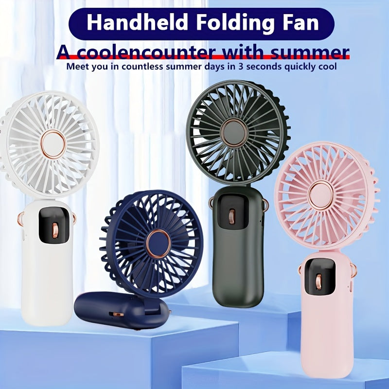 Mini Handheld Fan with LED Display, Rechargeable USB, 1200mAh, 100 Speeds