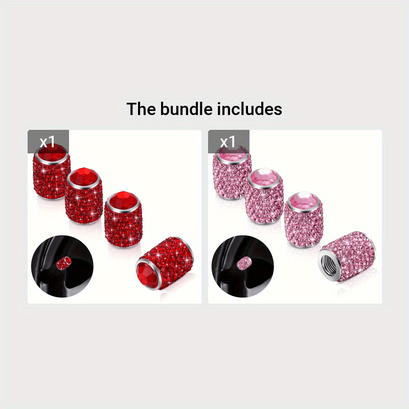 4 шт. хрустальных колпачков для вентилей шин универсальные для автомобилей, внедорожников, мотоциклов, велосипедов, грузовиков