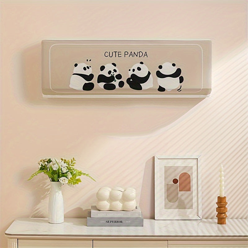 Washable Fabric Dust Cover for Wall-Mounted Air Conditioners with Cartoon Pattern