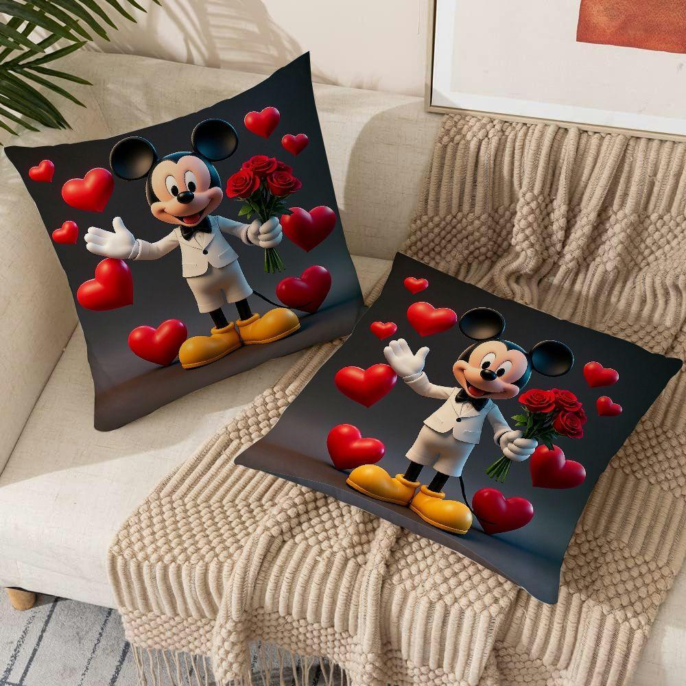 Funda de cojín de doble cara de Mickey Mouse en pack de 2 para sofá, sala de estar y exterior