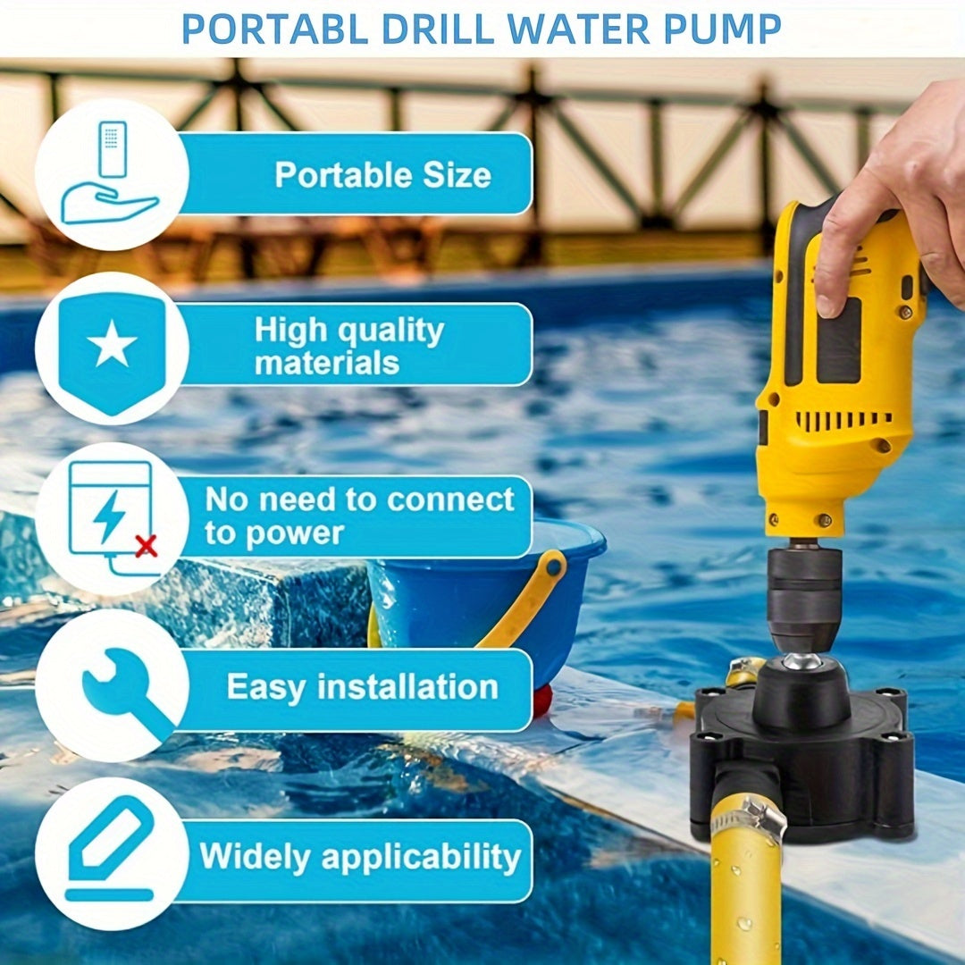Multi-Purpose Hand Drill Water Pump for Car Wash and Outdoor Use Self-Priming Compact Durable