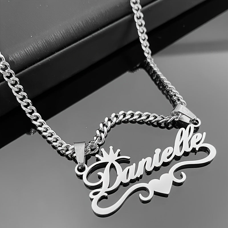 Personalized Cuban Name Necklace Handcrafted Nameplate Jewelry for Men and Dad