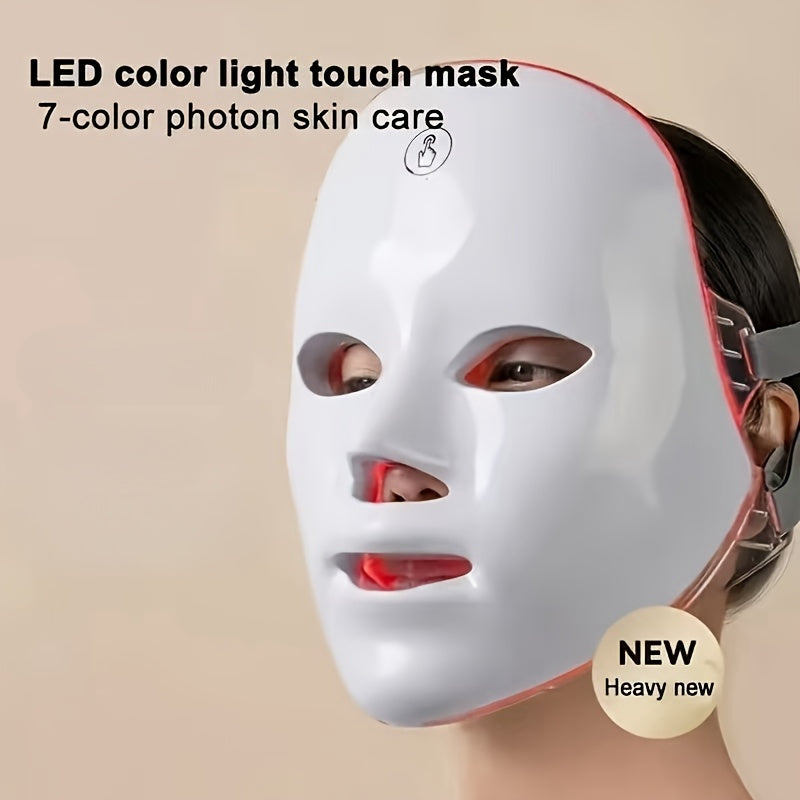 7-Color LED Facial Mask Wireless Rechargeable Skin Rejuvenation Device for Home and Salon