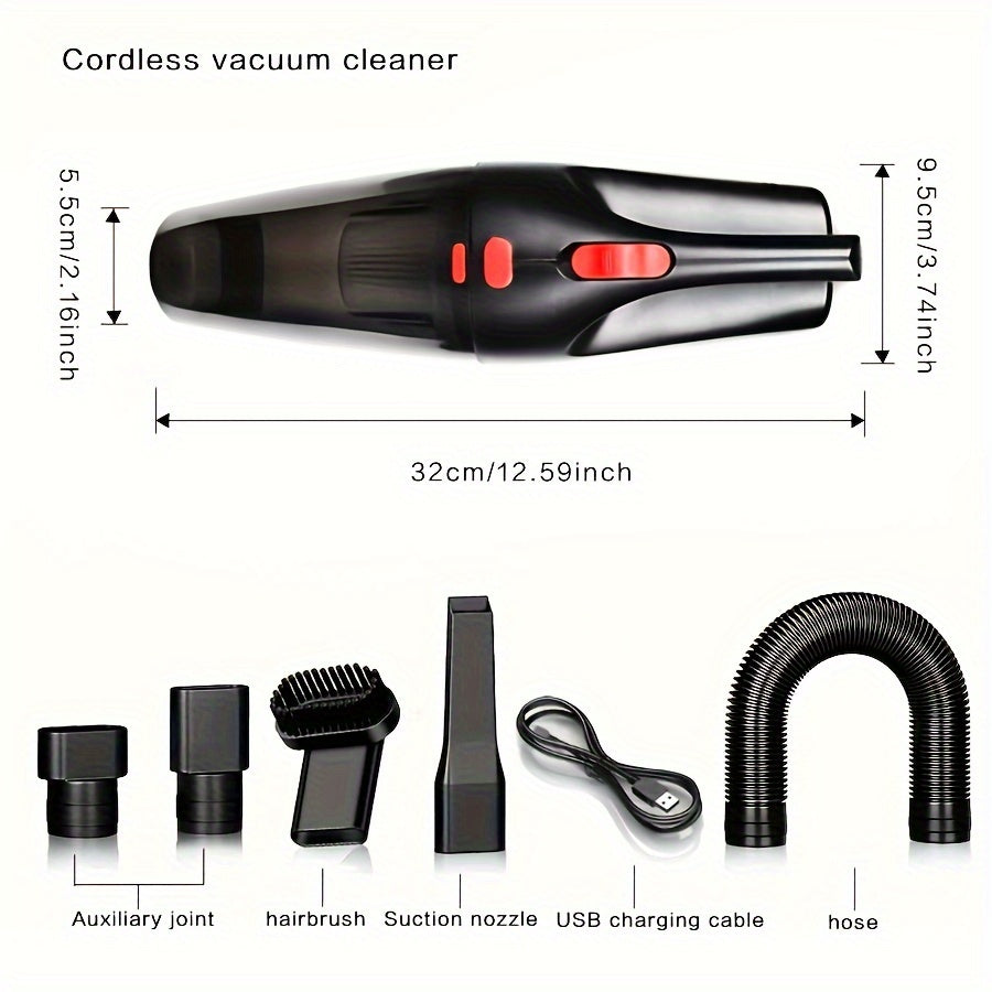 Cordless Handheld Vacuum Cleaner High Power Suction for Cars Homes Offices