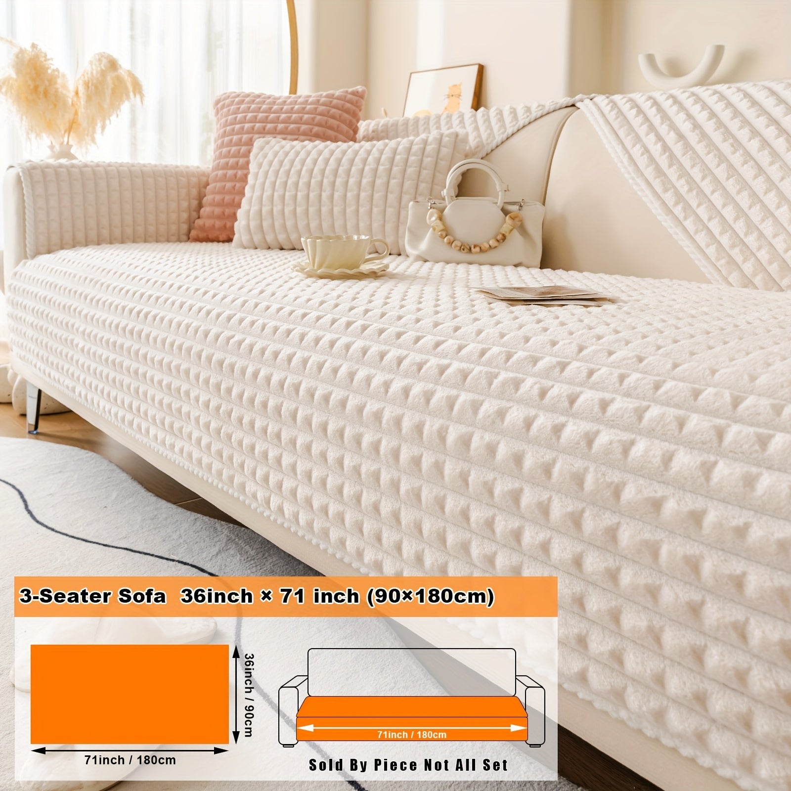 Нескользящая плюшевая накидка на диван для всей мебели, безопасная для домашних животных, легко очищается