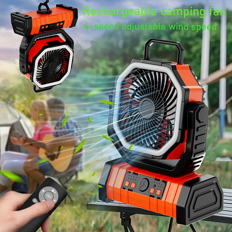 20000mAh USB rechargeable fan with LED lantern remote control outdoor camping