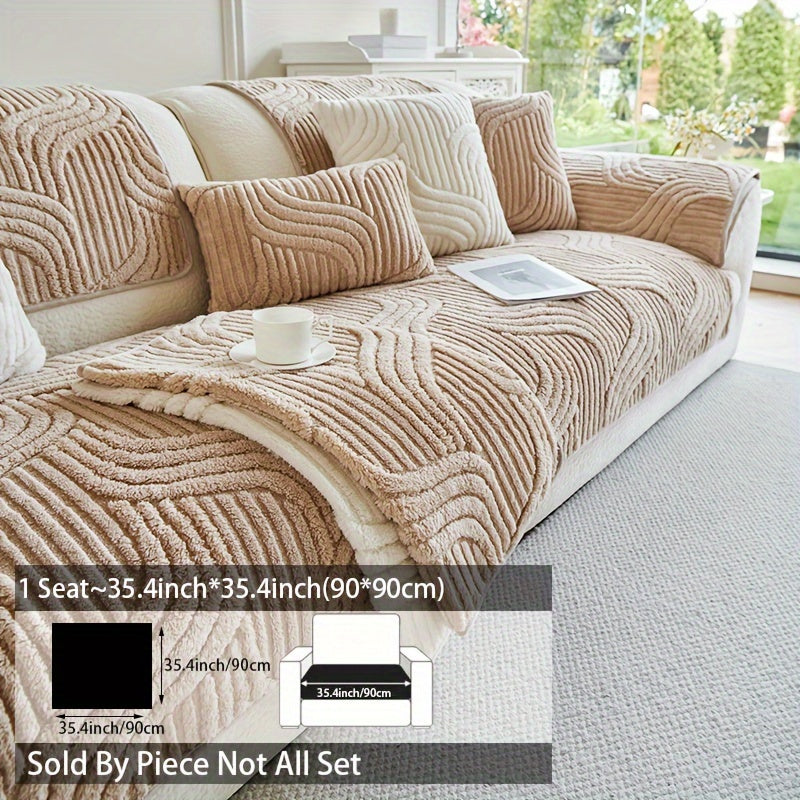 Zamonaviy Jacquard T-qoʻshiq qoplamasi, armchairdan bo‘lakli divanlargacha, sirpanmaydigan velvettan tayyorlangan