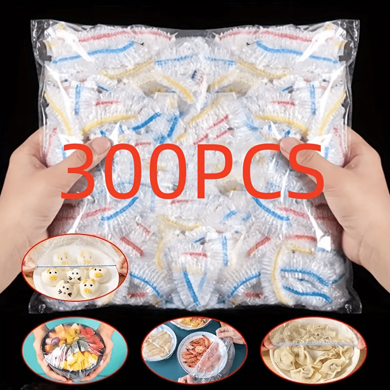 Stretchable Clear Food Wraps Set 500/300/100 Pcs Disposable Plastic Cling Film for Food Freshness
