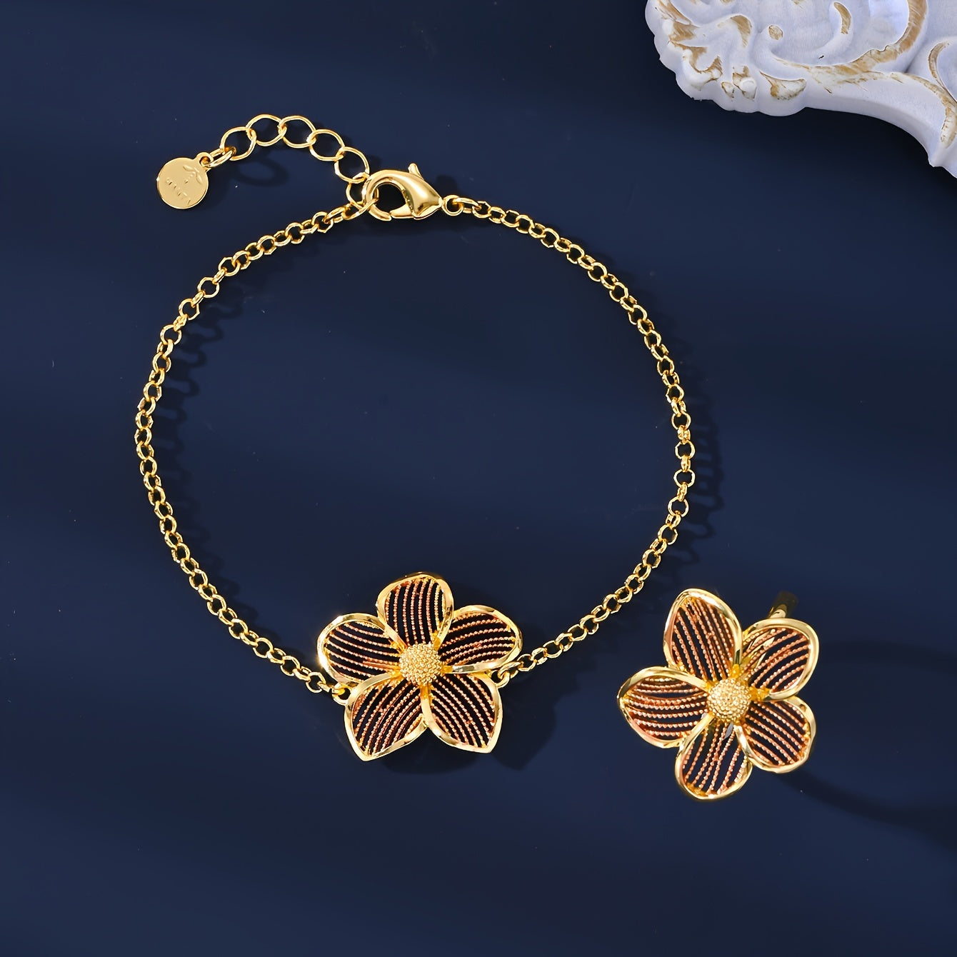 Ayollar uchun misli zargarlik to'plami Vintage uslubdagi taqinchoq, bilaguzuk, uzuk, marjon, to'y sovg'asi