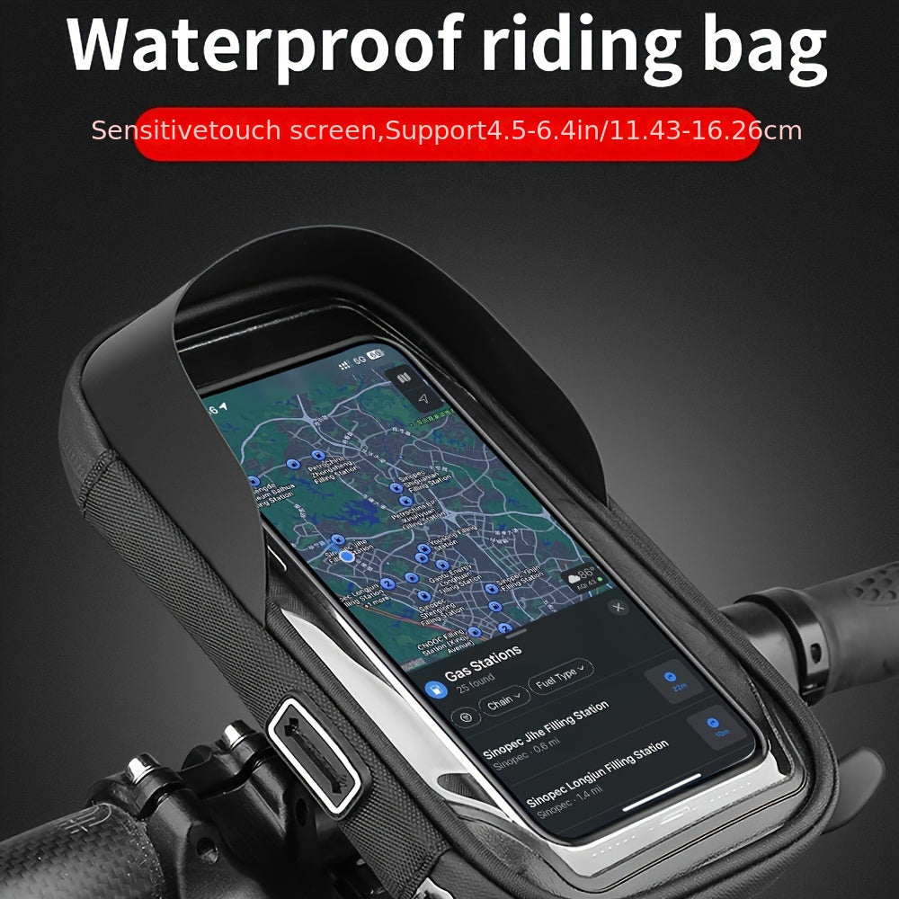 Unisex Waterproof TPU Bicycle Handlebar Phone Bag Front Frame Mount