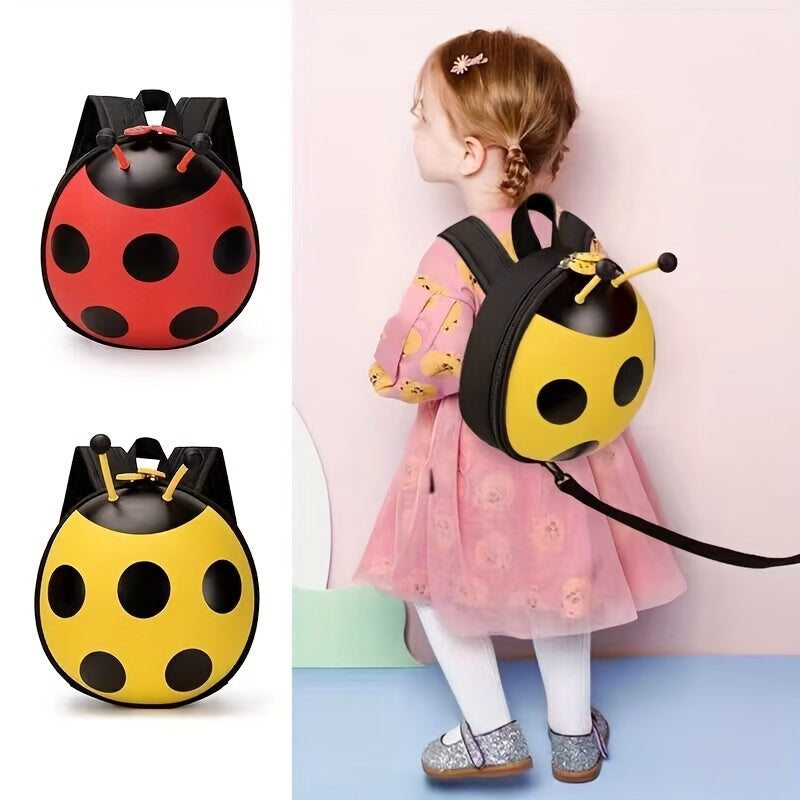 Mochila impermeable de niña con mariquita para niñas y niños de 1 a 3 años EVA resistente a manchas ajustable
